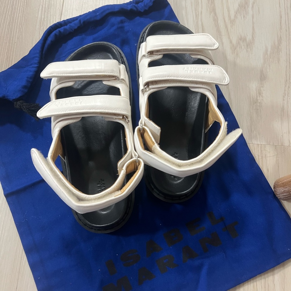 Isabel Marant Black and White Sandals with Chunky Straps